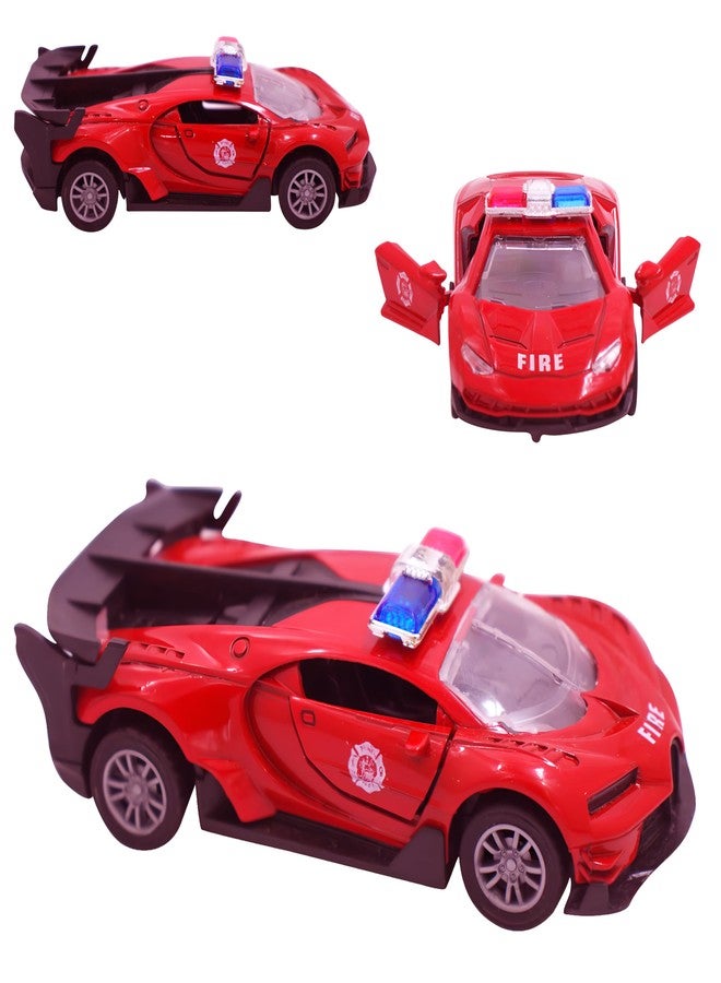 Toy Cloud Bugatti Fire Brigade Car 1:32 Scale Die-Cast Metal Toy with Opening Doors and Pull Back Action Realistic Toy Car - Image 1